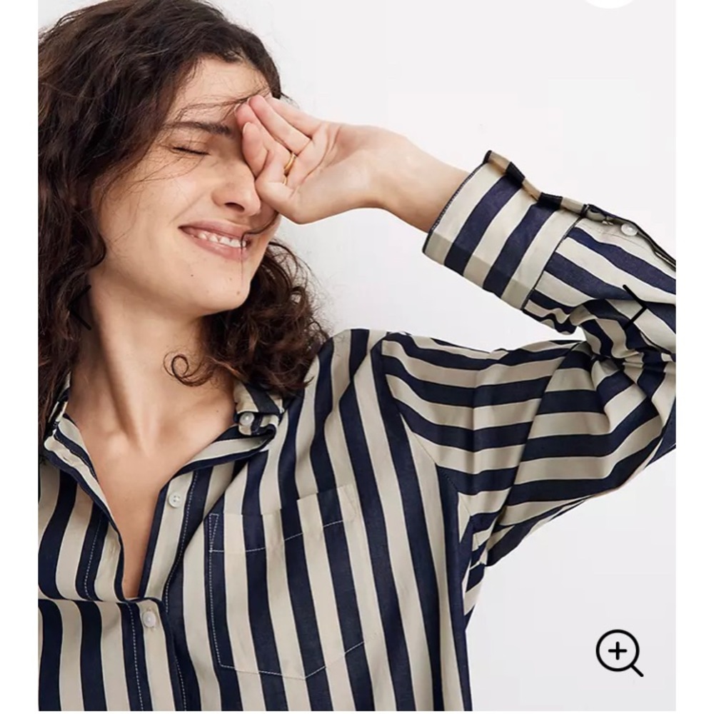 Madewell “Hampden” striped button down L
